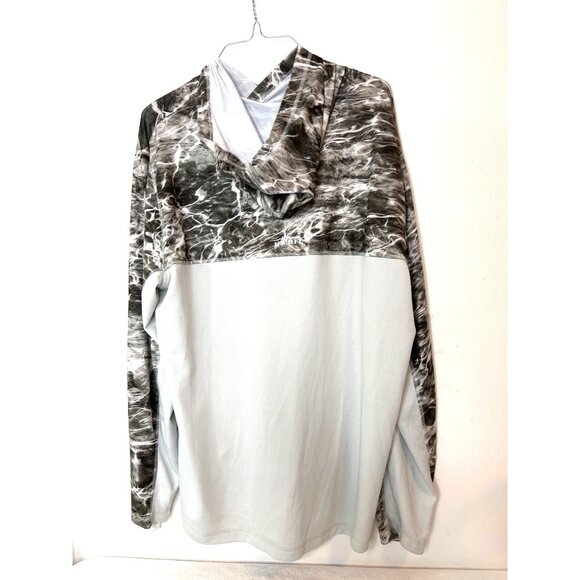 Habit Fishing Hoodie Pullover Solar Factor UV Protection Camo Mens Sz Large - Picture 2 of 7